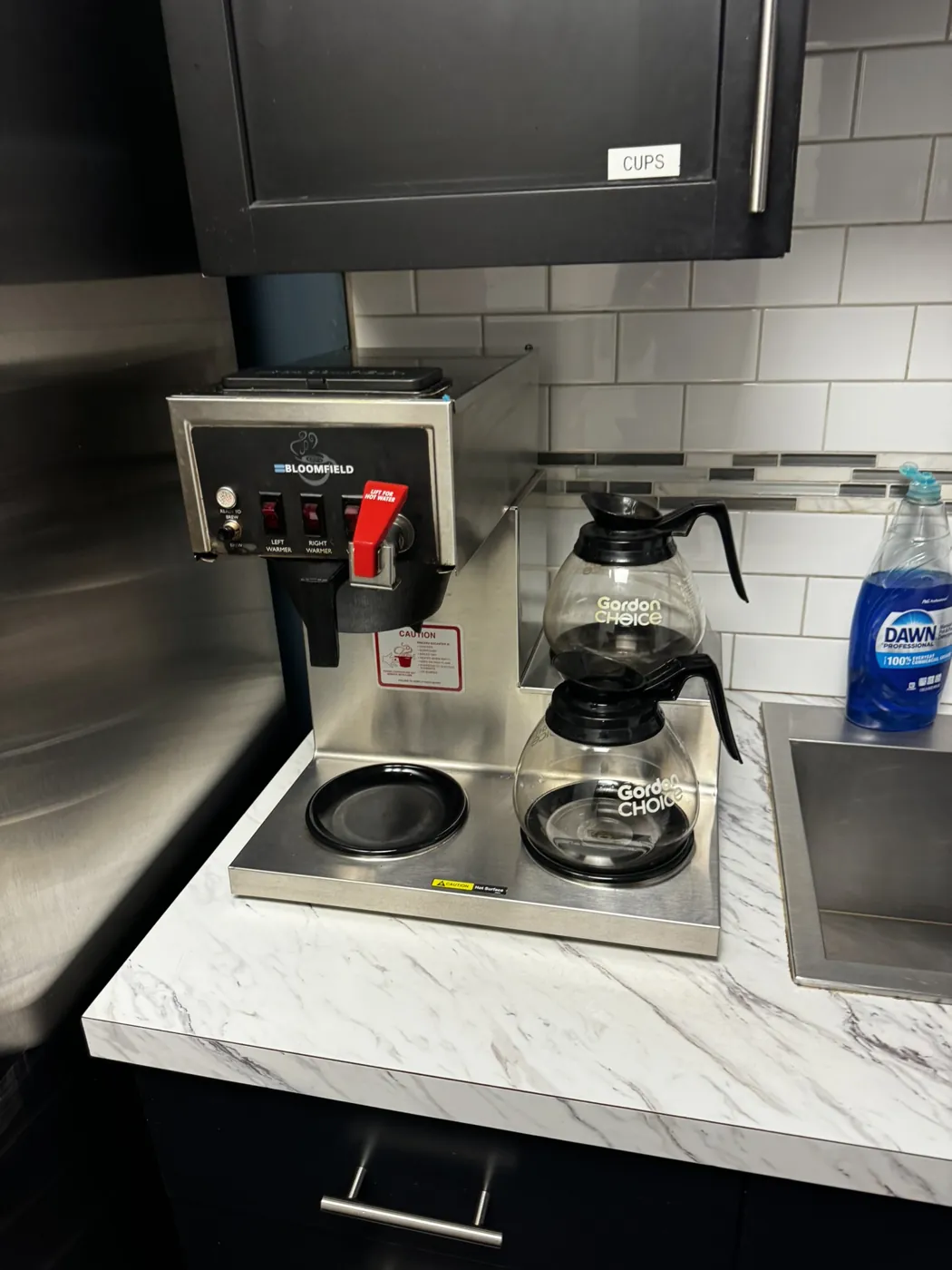 Breakroom coffee area cleaning example for a commercial facility